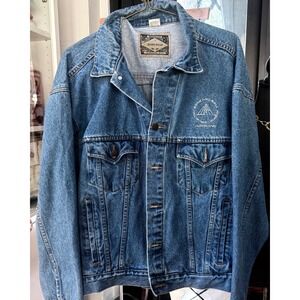 Vintage Rock & Roll Hall of Fame Cleveland Denim Jacket Embroidered Oversized